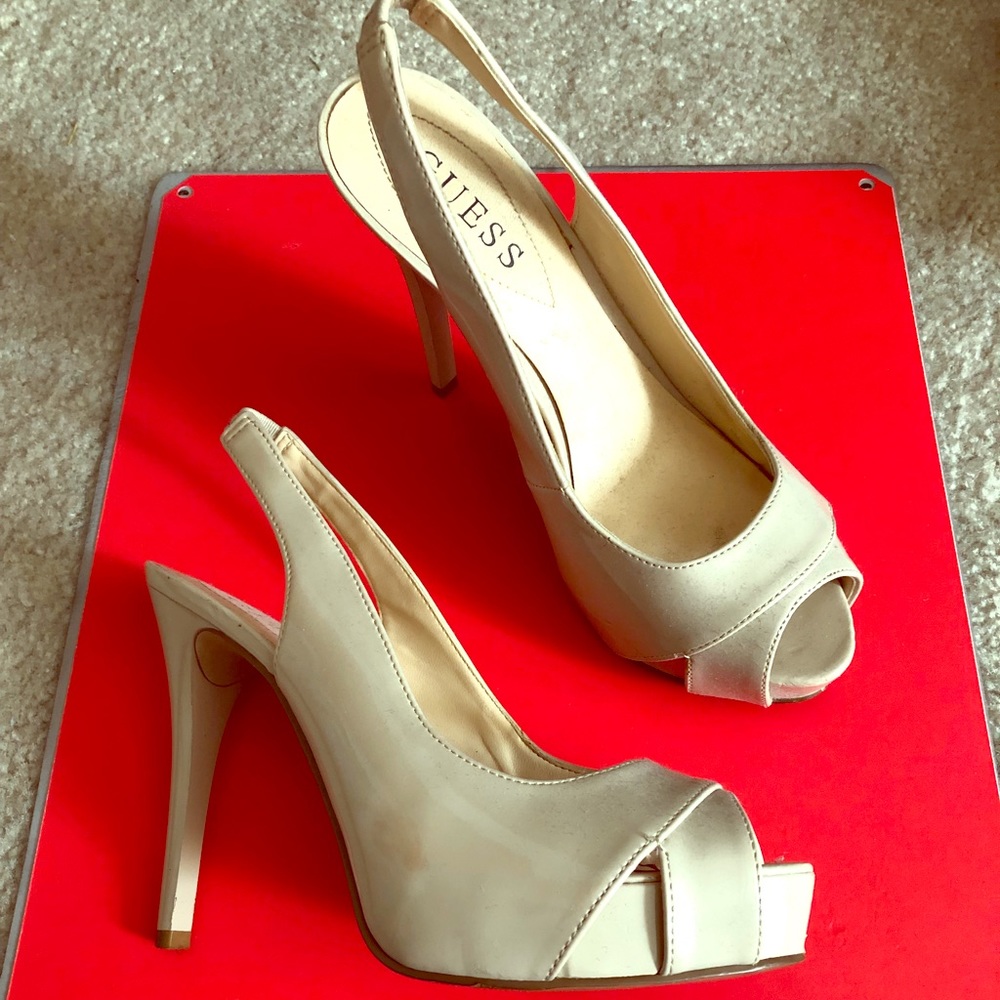 Guess Nude Platform Heels